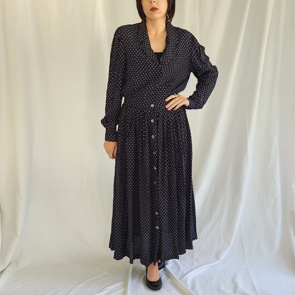 Laura Ashley Dresses & Skirts - 90s Laura Ashley‎ Blue Skirt and Blouse Set